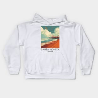 A Vintage Travel Illustration of Santa Monica - California - US Kids Hoodie